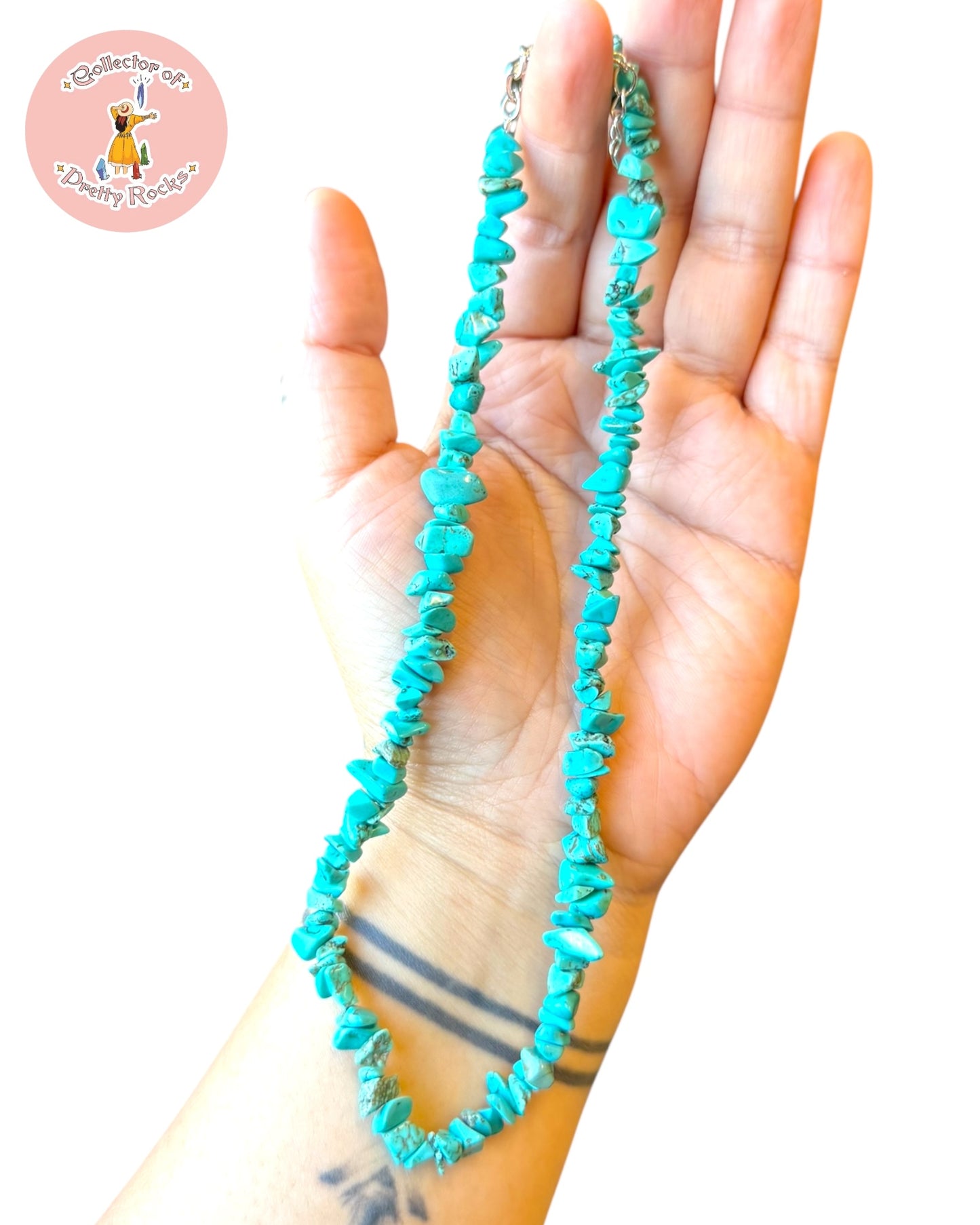 Gemstone Chip Beaded Necklace – Convertible Double Wrap Bracelet