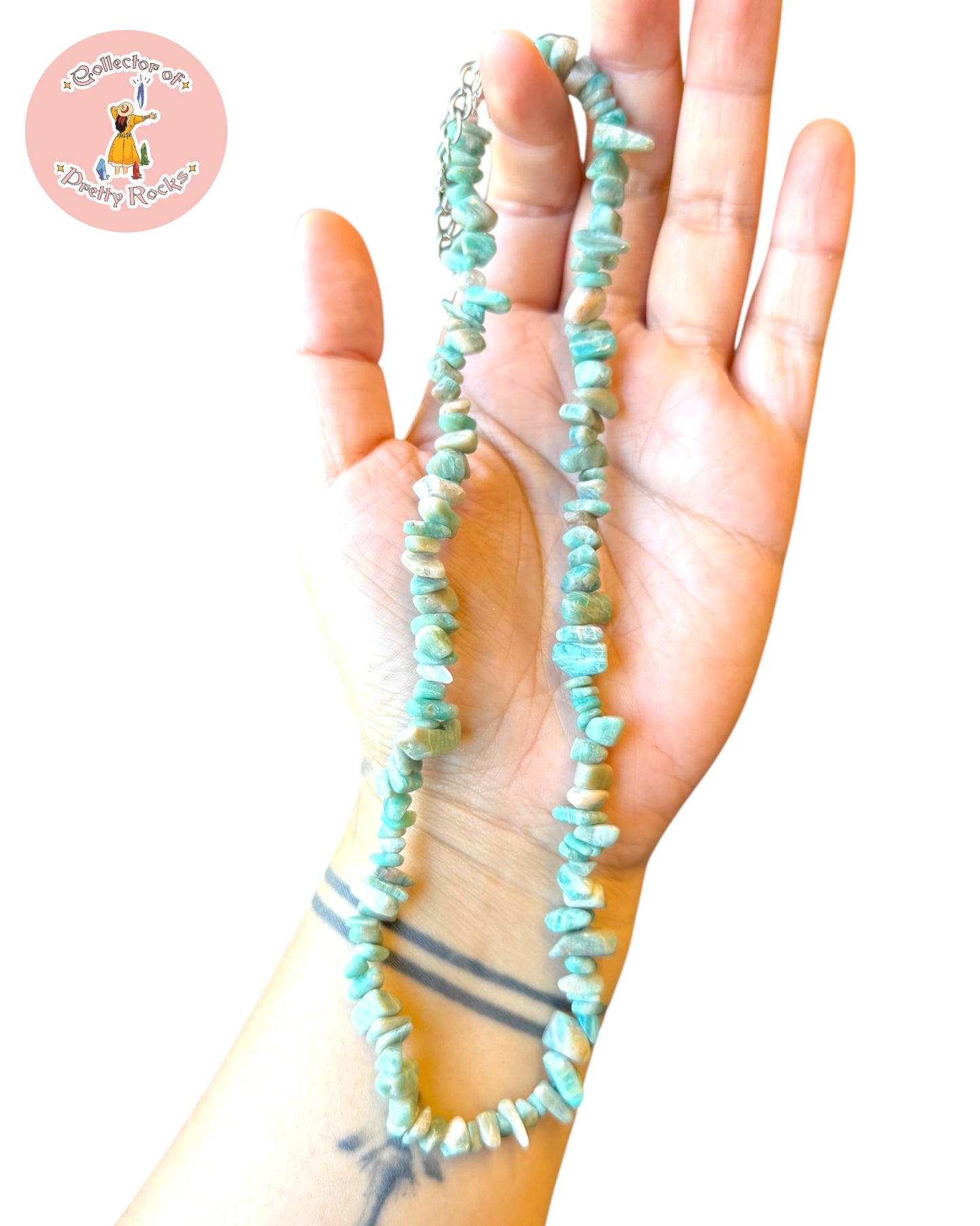 Gemstone Chip Beaded Necklace – Convertible Double Wrap Bracelet