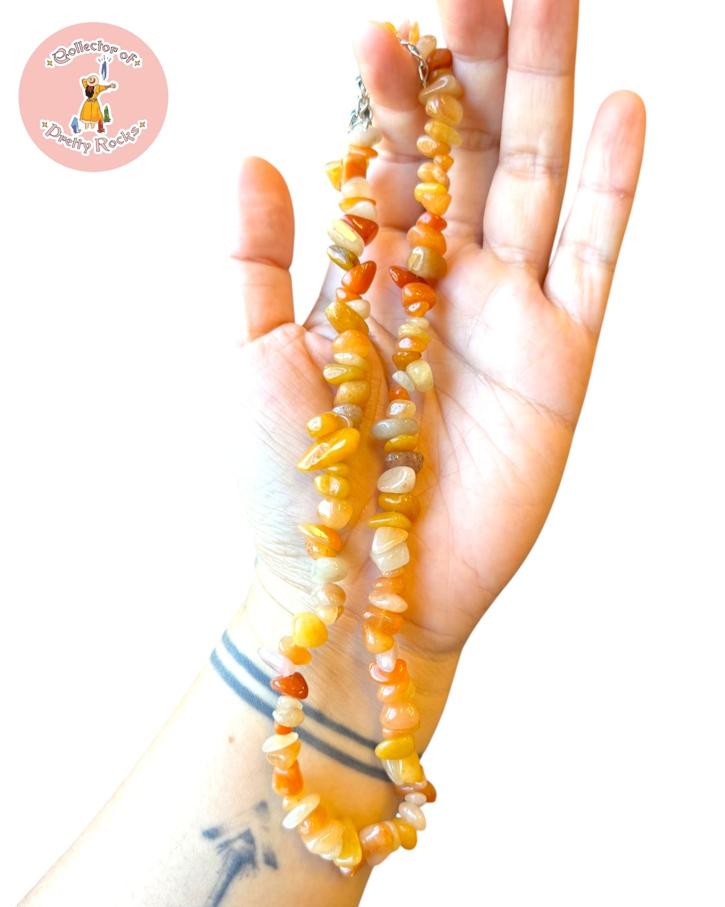 Gemstone Chip Beaded Necklace – Convertible Double Wrap Bracelet