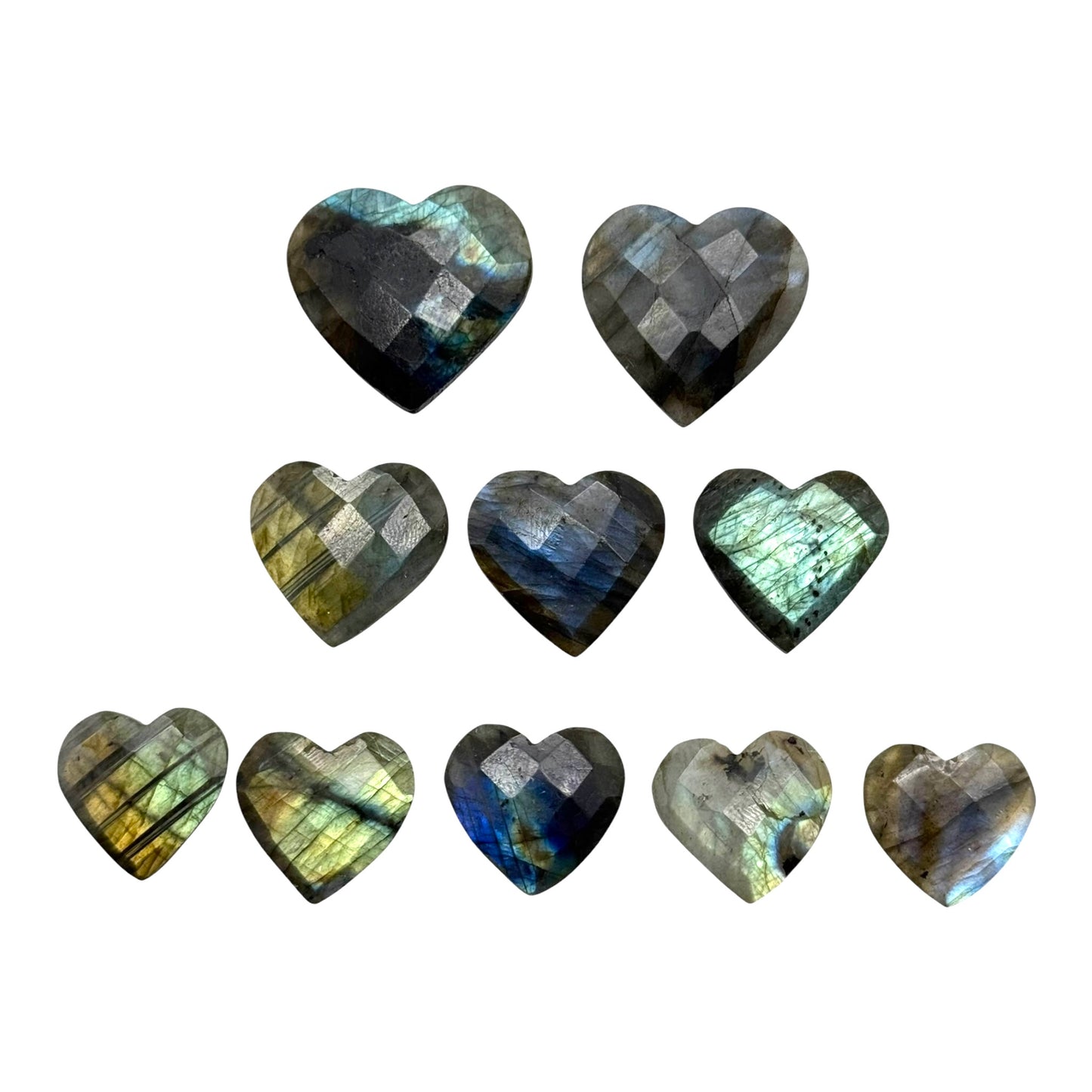 Labradorite Faceted Heart