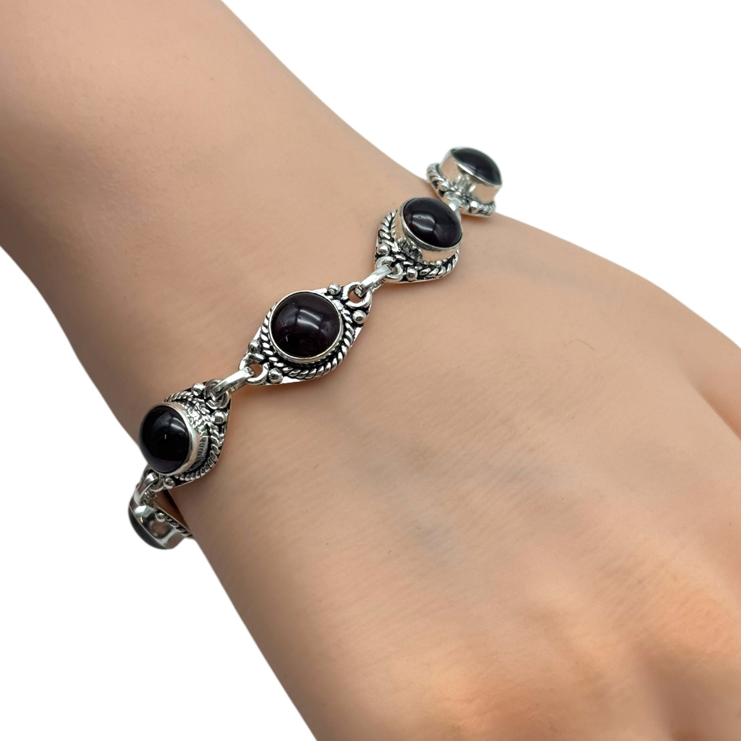 Garnet Alloy Bracelet 7”