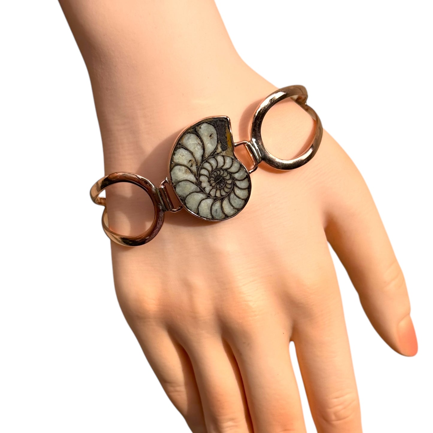 Copper Bracelet with Ammonite