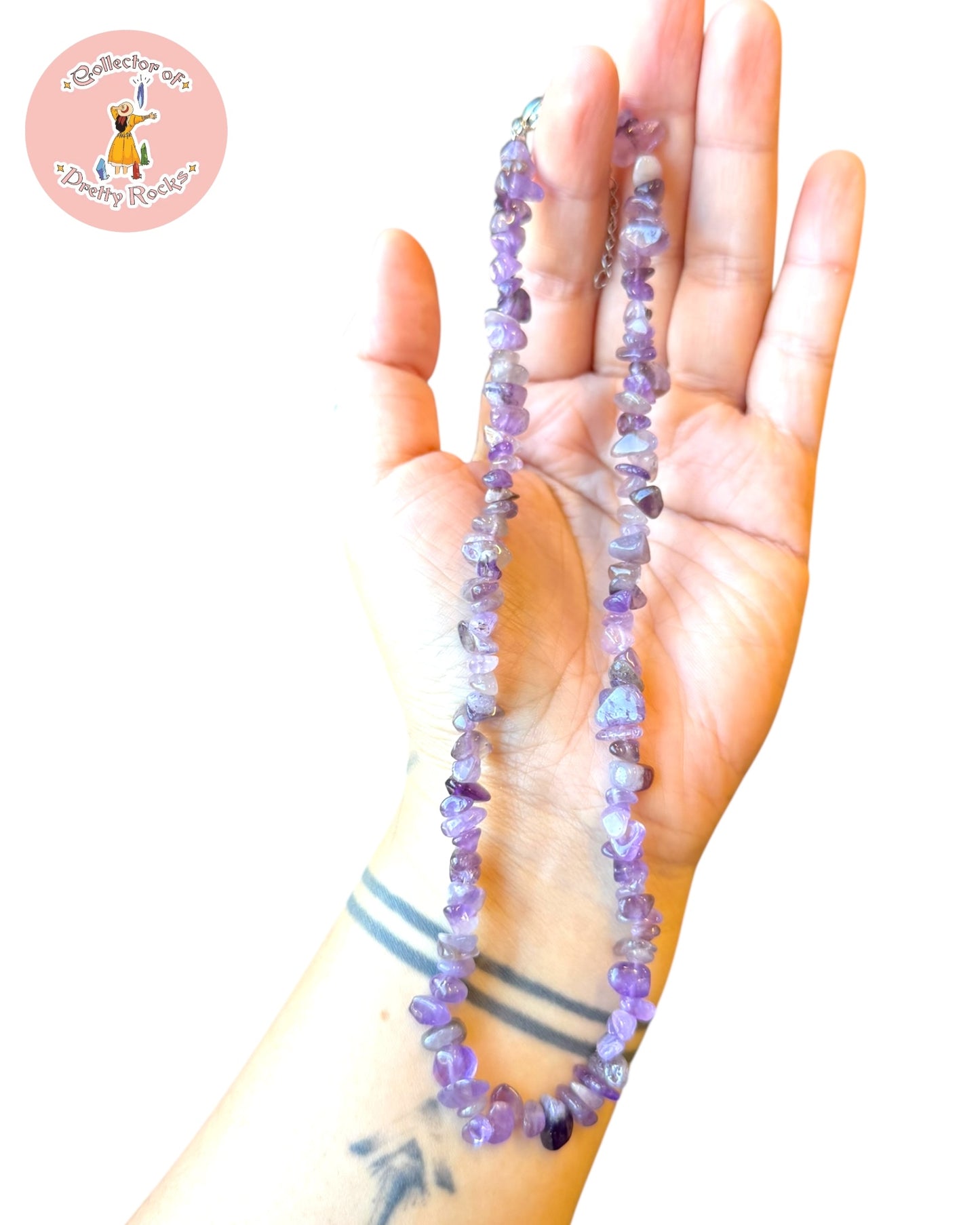 Gemstone Chip Beaded Necklace – Convertible Double Wrap Bracelet