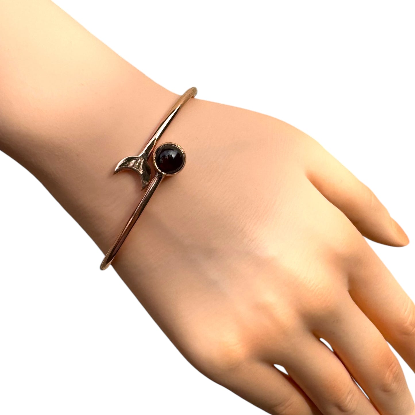 Copper Moon Bangle with Garnet