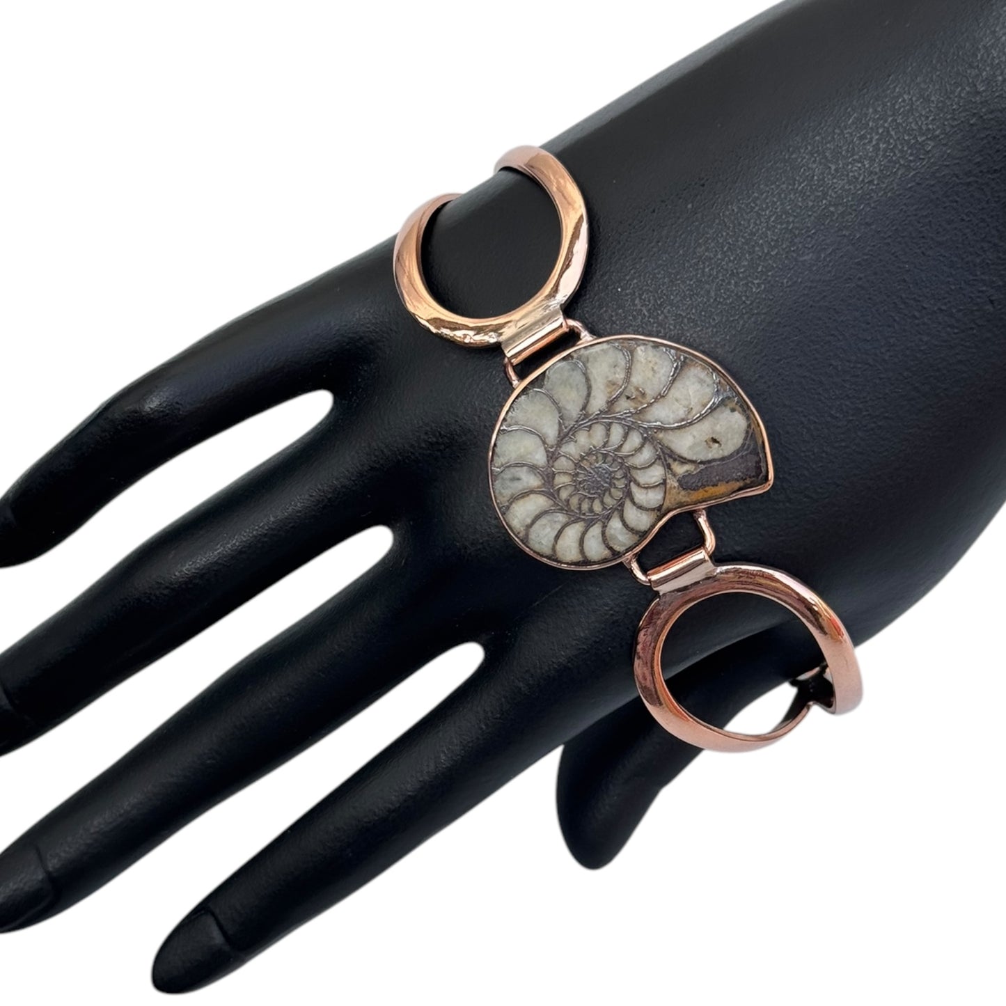 Copper Bracelet with Ammonite