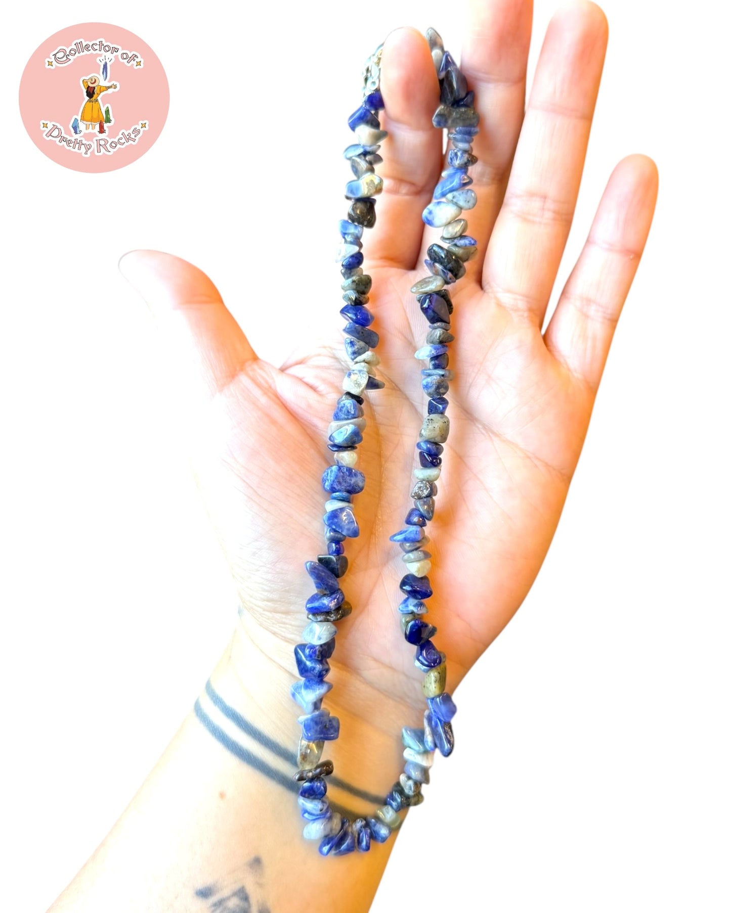 Gemstone Chip Beaded Necklace – Convertible Double Wrap Bracelet