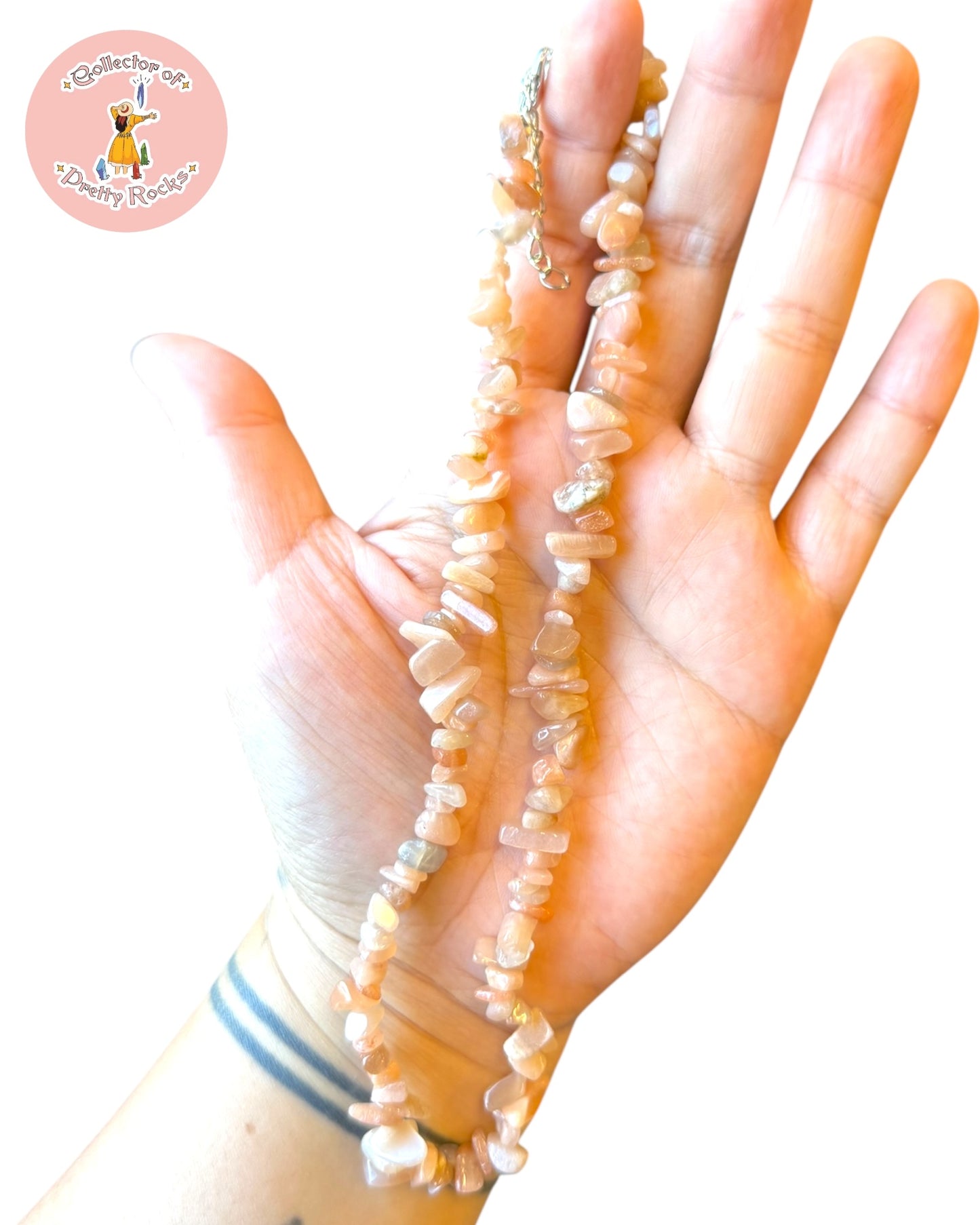 Gemstone Chip Beaded Necklace – Convertible Double Wrap Bracelet