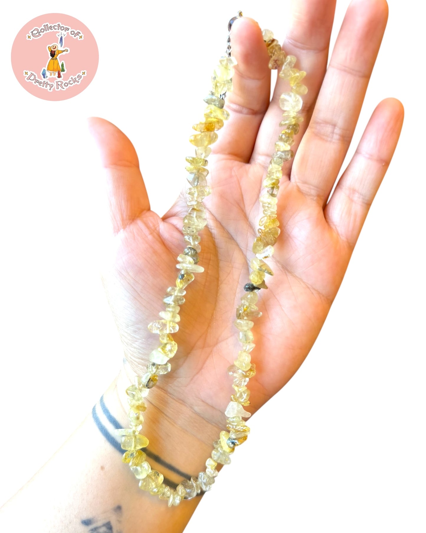 Gemstone Chip Beaded Necklace – Convertible Double Wrap Bracelet