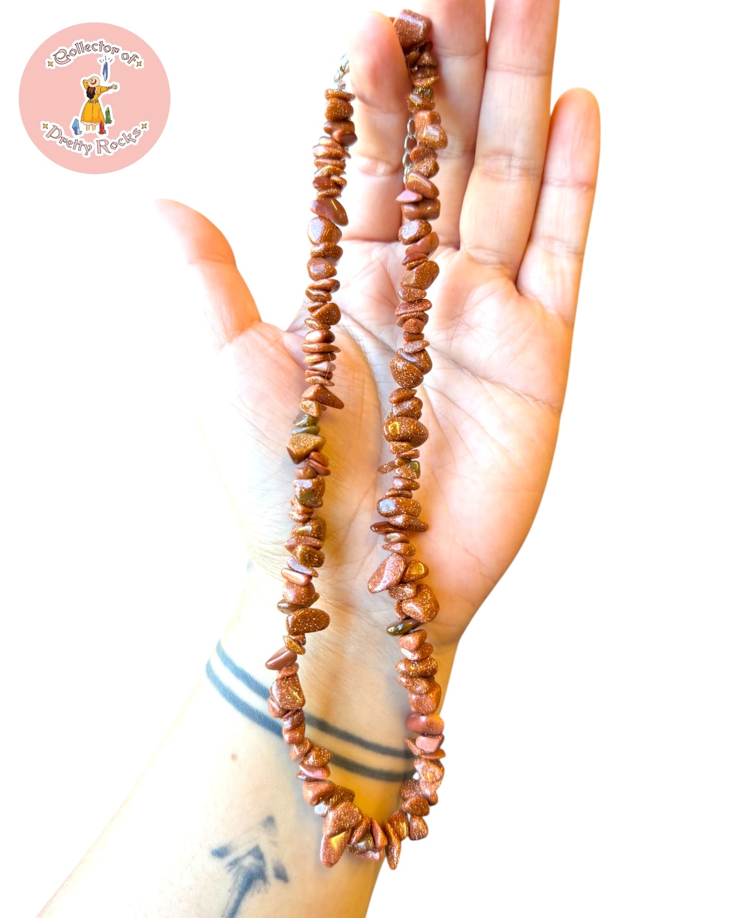 Gemstone Chip Beaded Necklace – Convertible Double Wrap Bracelet