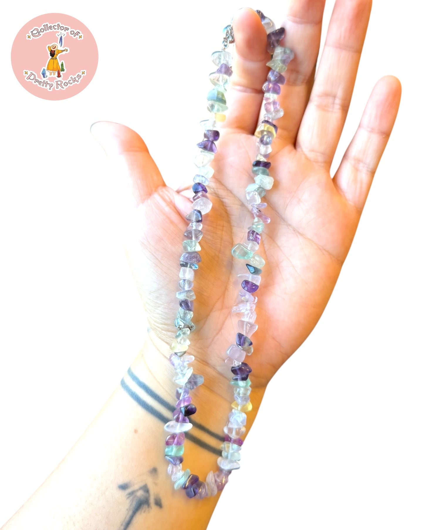 Gemstone Chip Beaded Necklace – Convertible Double Wrap Bracelet