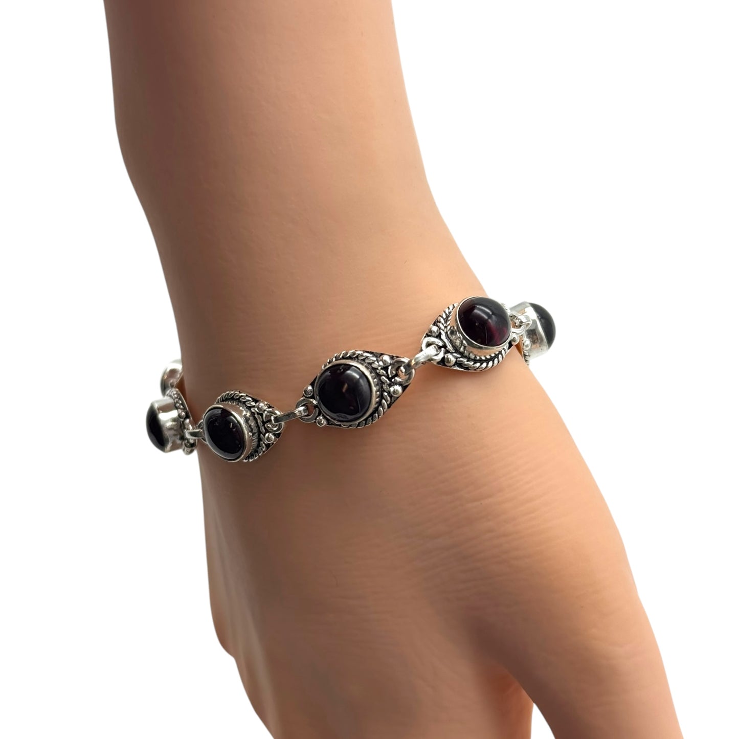 Garnet Alloy Bracelet 7”