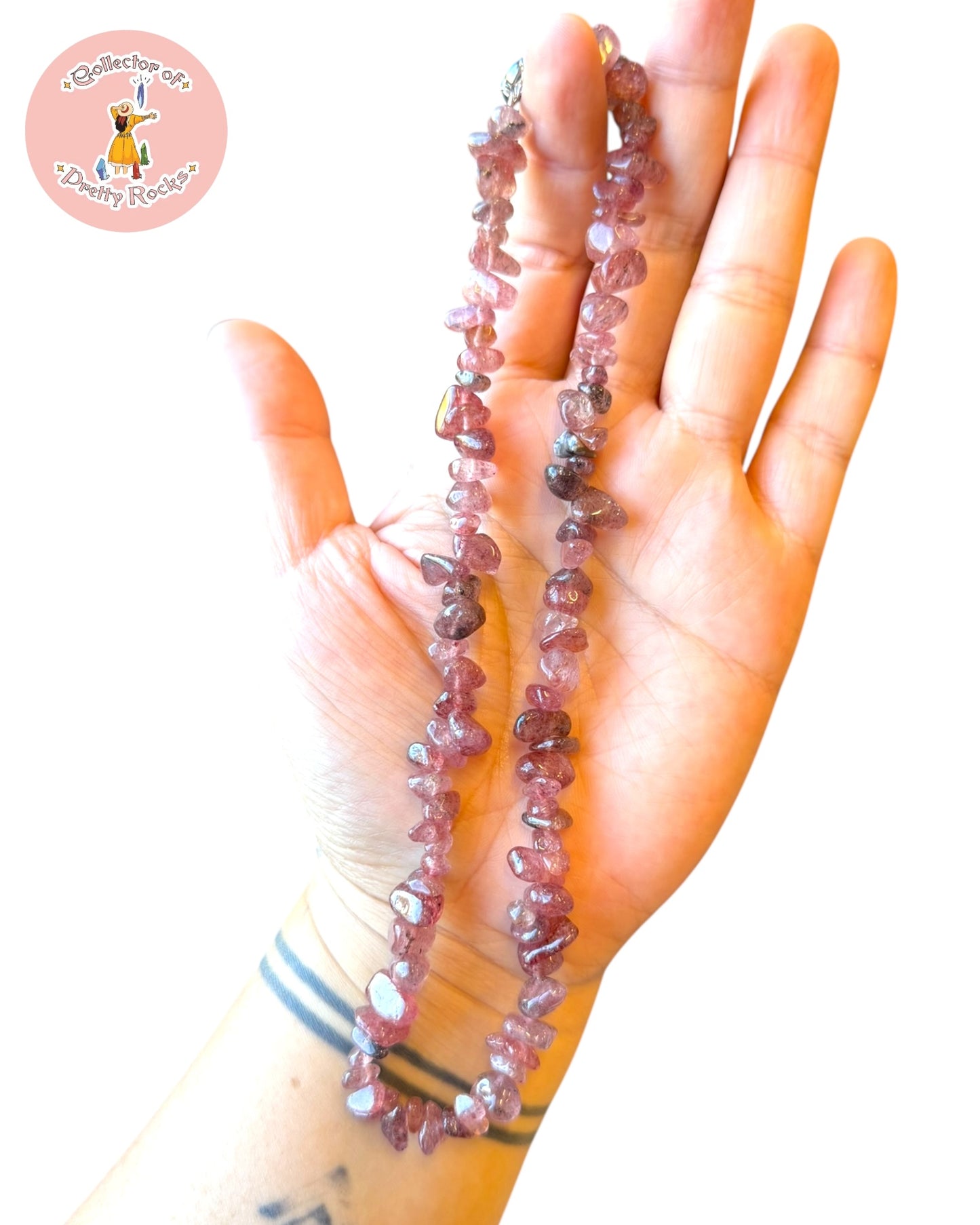 Gemstone Chip Beaded Necklace – Convertible Double Wrap Bracelet
