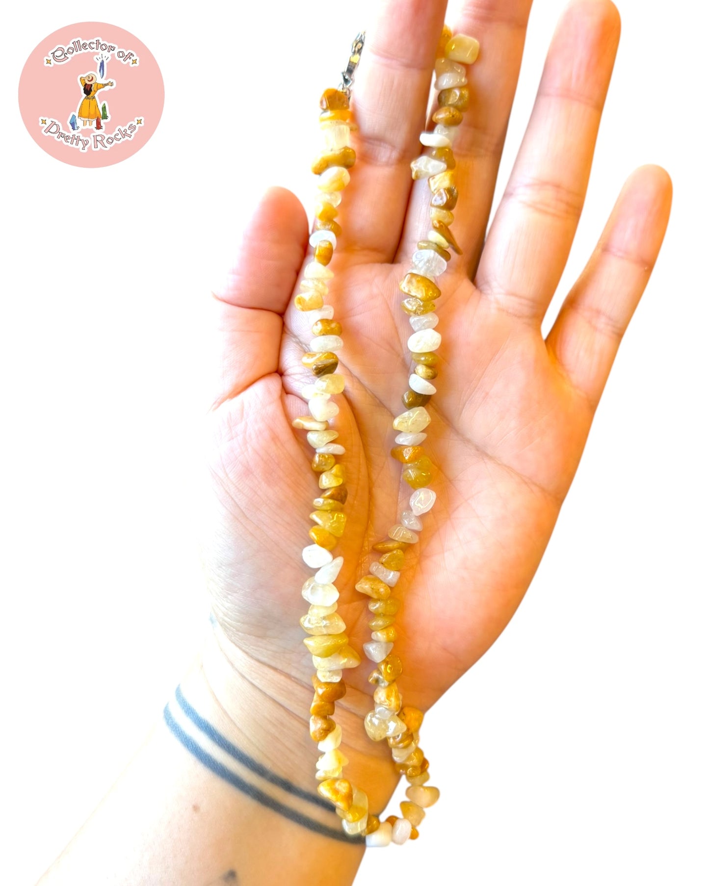 Gemstone Chip Beaded Necklace – Convertible Double Wrap Bracelet