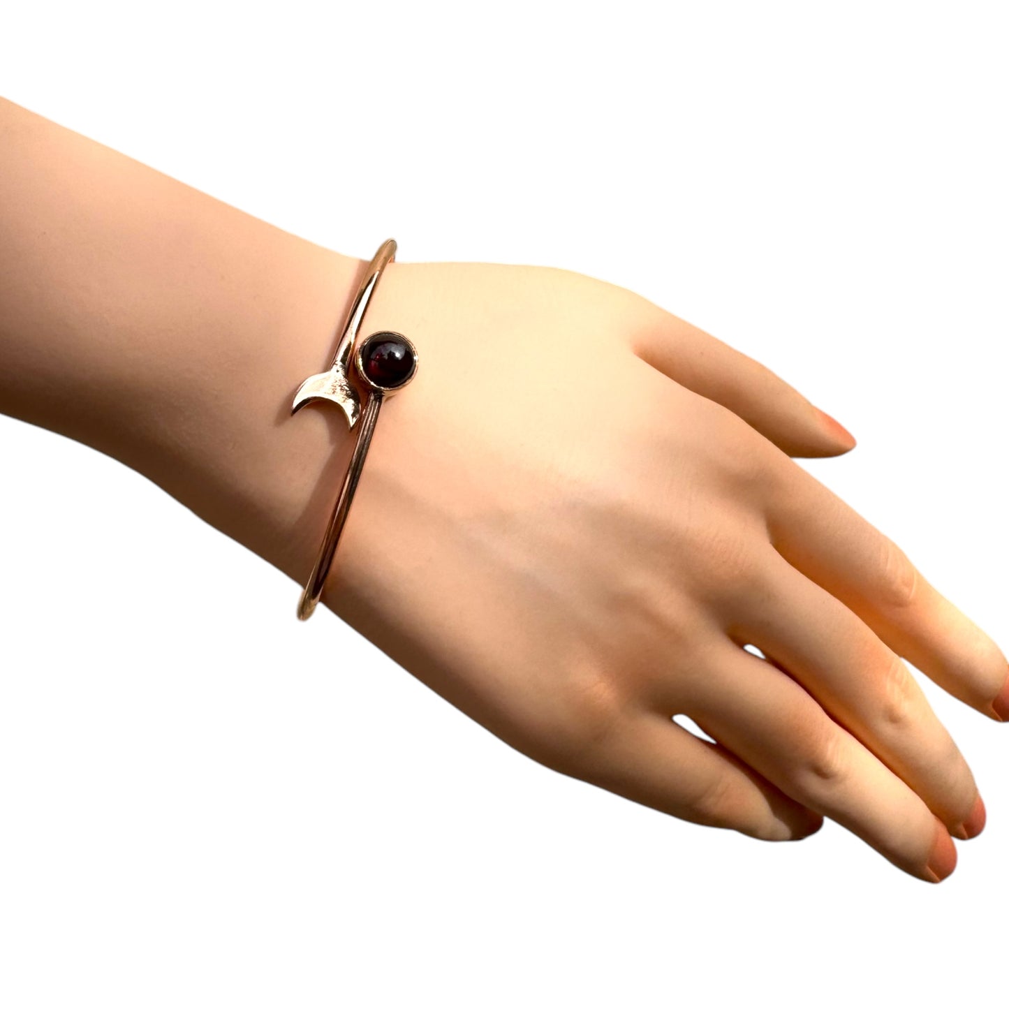 Copper Moon Bangle with Garnet