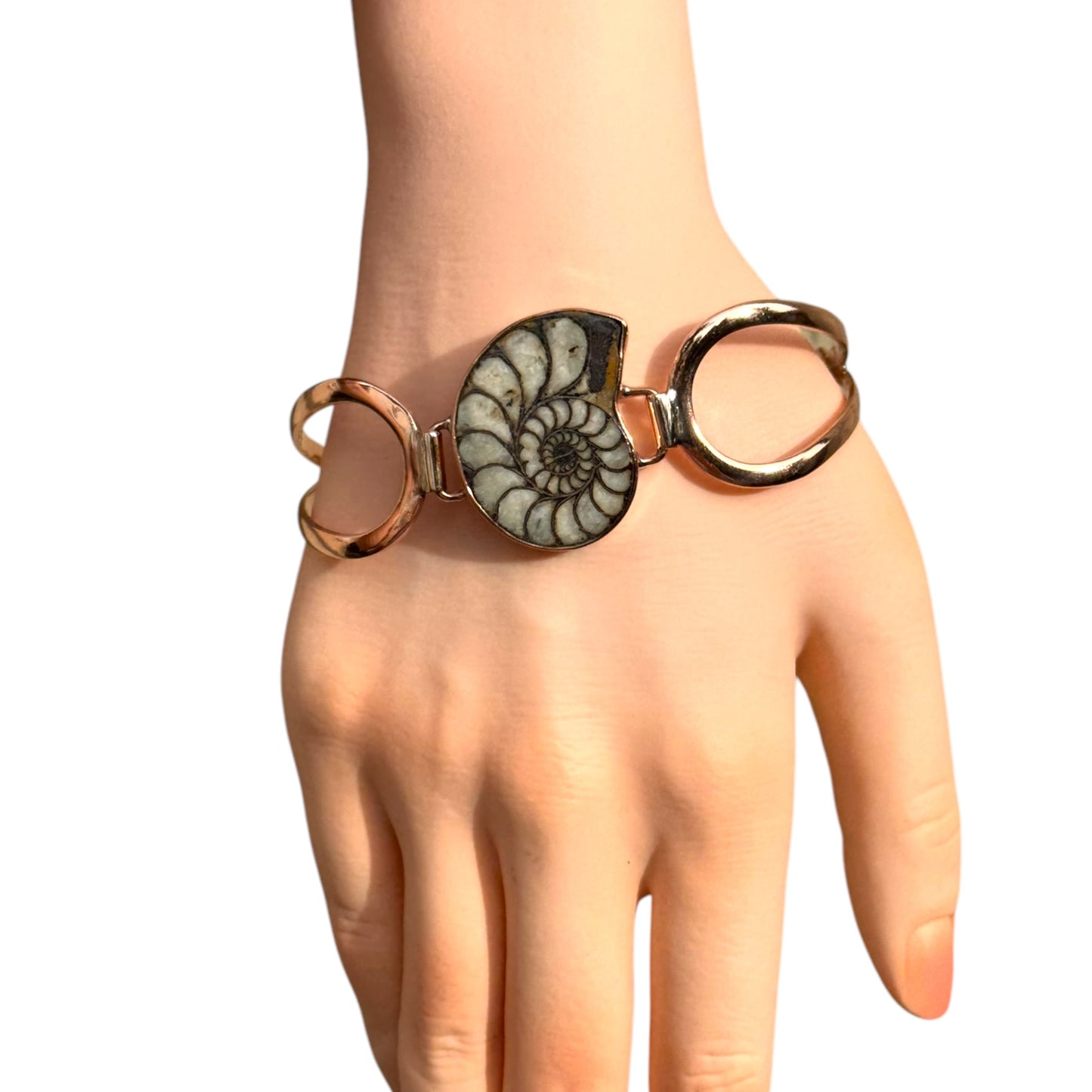 Copper Bracelet with Ammonite