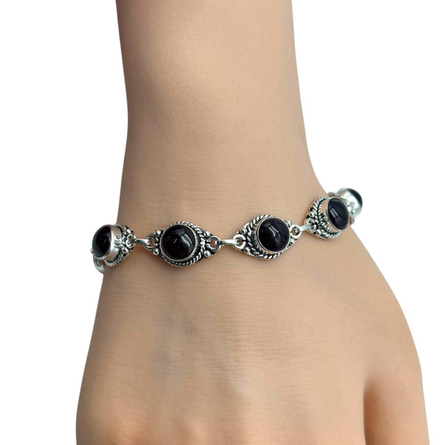 Garnet Alloy Bracelet 7”