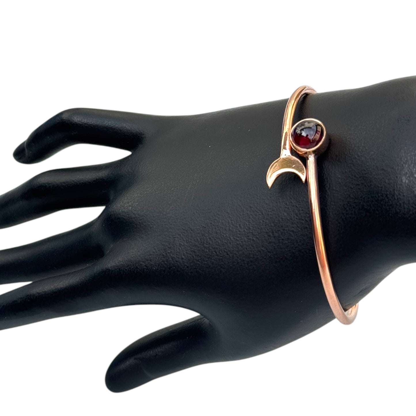 Copper Moon Bangle with Garnet