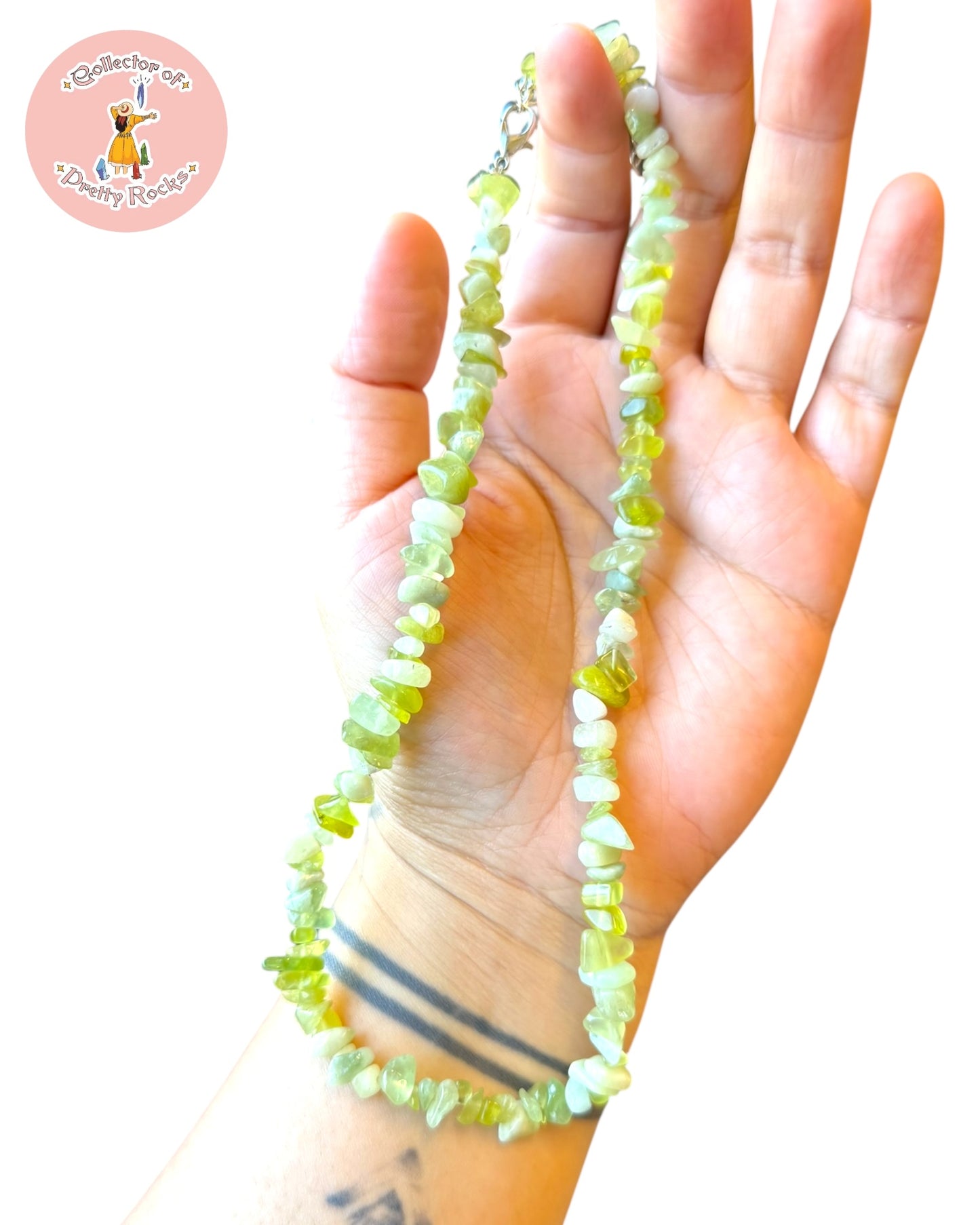 Gemstone Chip Beaded Necklace – Convertible Double Wrap Bracelet