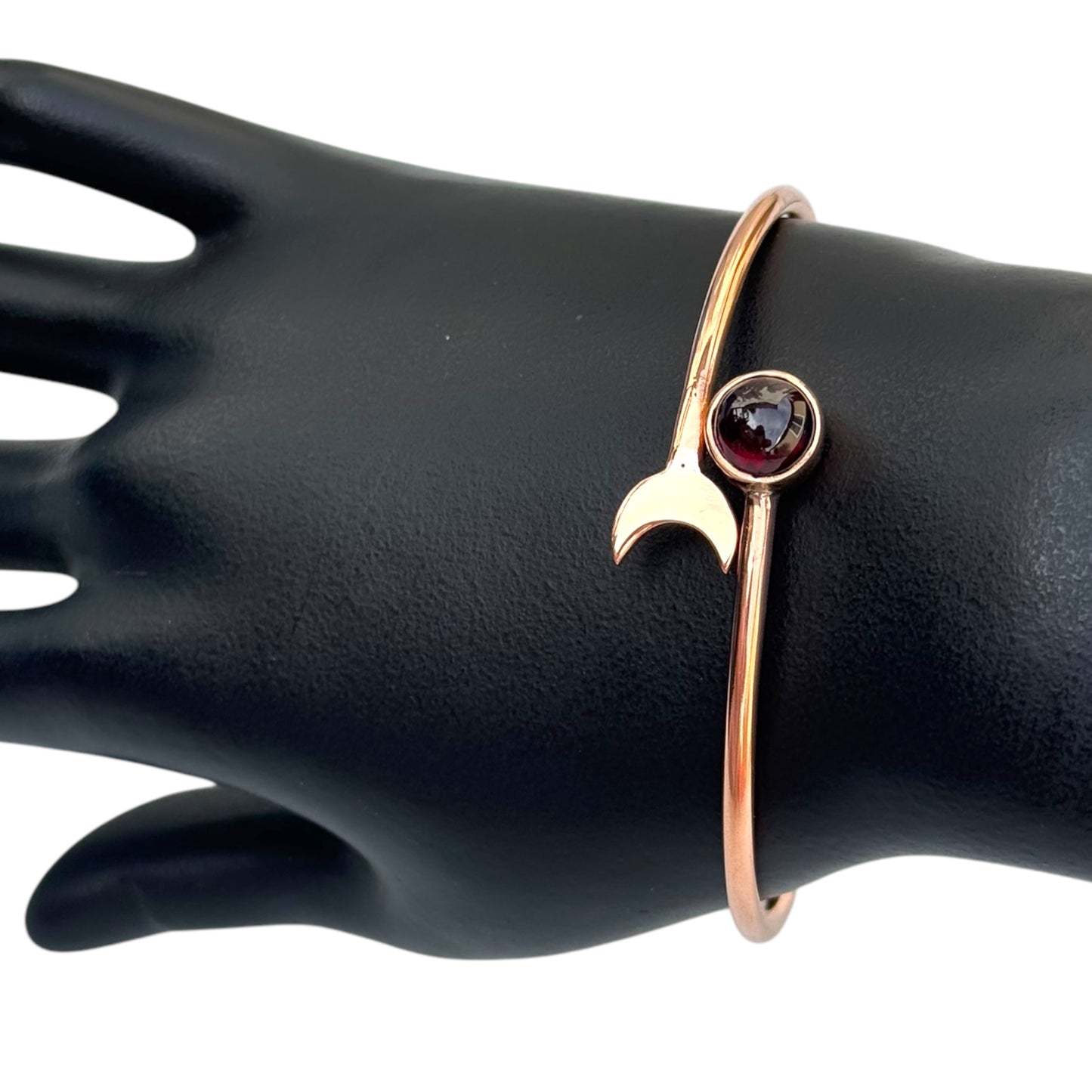 Copper Moon Bangle with Garnet