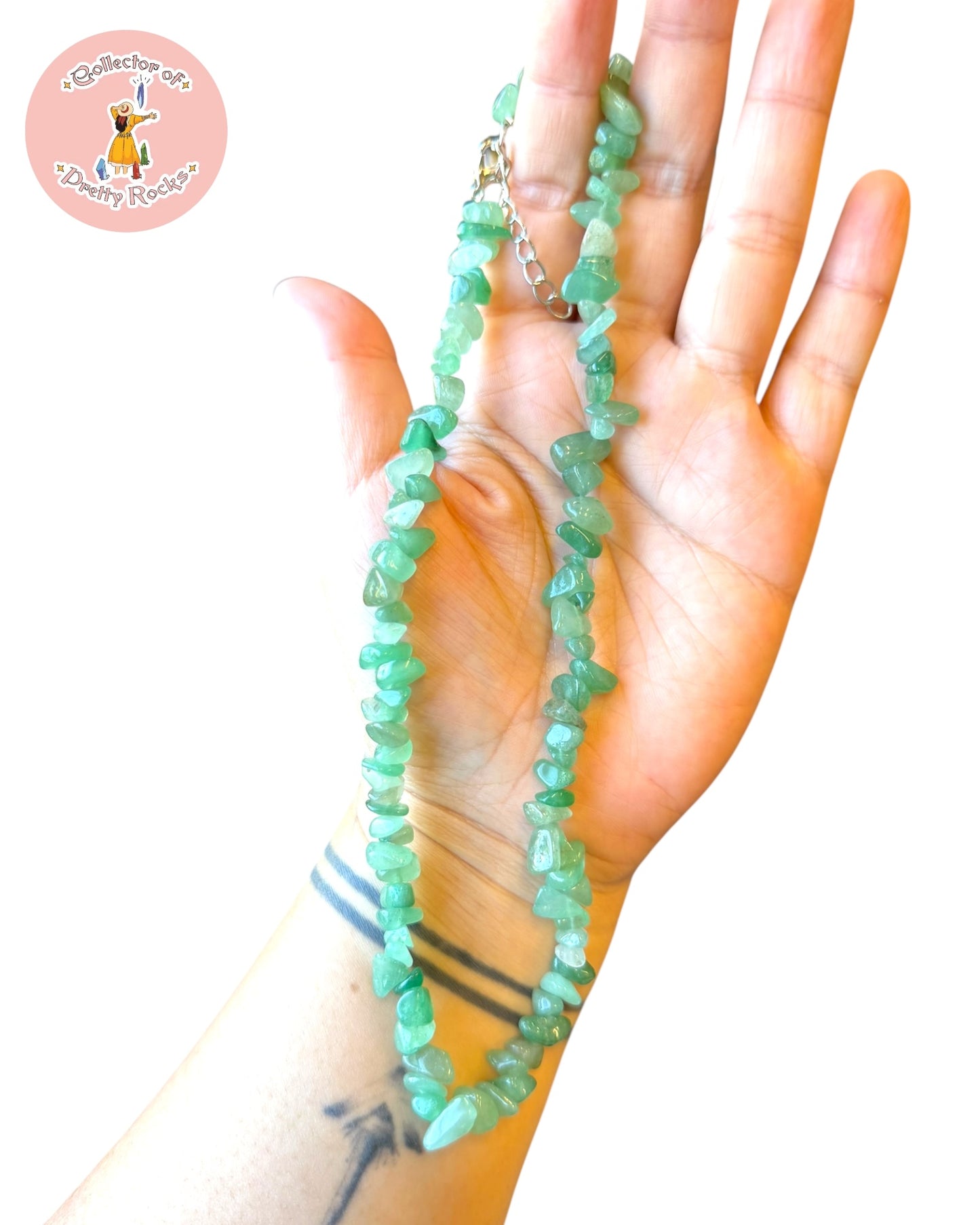 Gemstone Chip Beaded Necklace – Convertible Double Wrap Bracelet