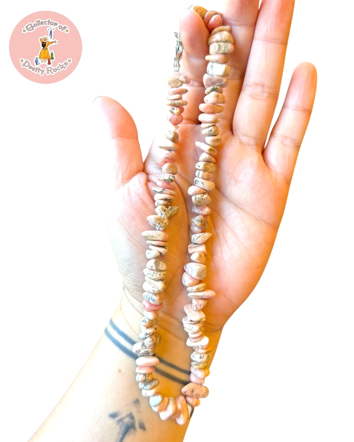 Gemstone Chip Beaded Necklace – Convertible Double Wrap Bracelet
