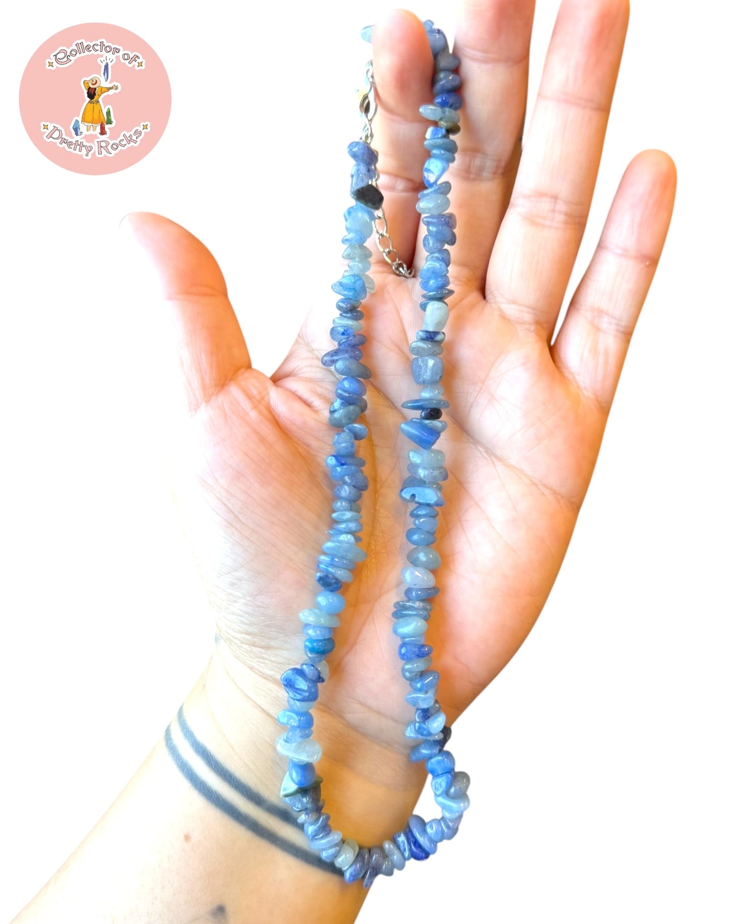 Gemstone Chip Beaded Necklace – Convertible Double Wrap Bracelet