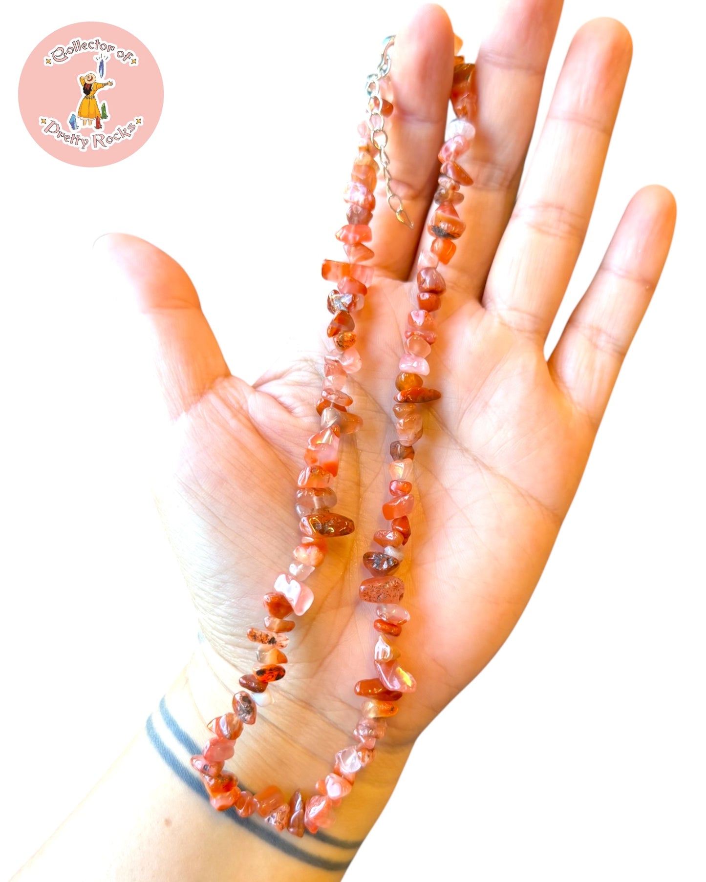 Gemstone Chip Beaded Necklace – Convertible Double Wrap Bracelet