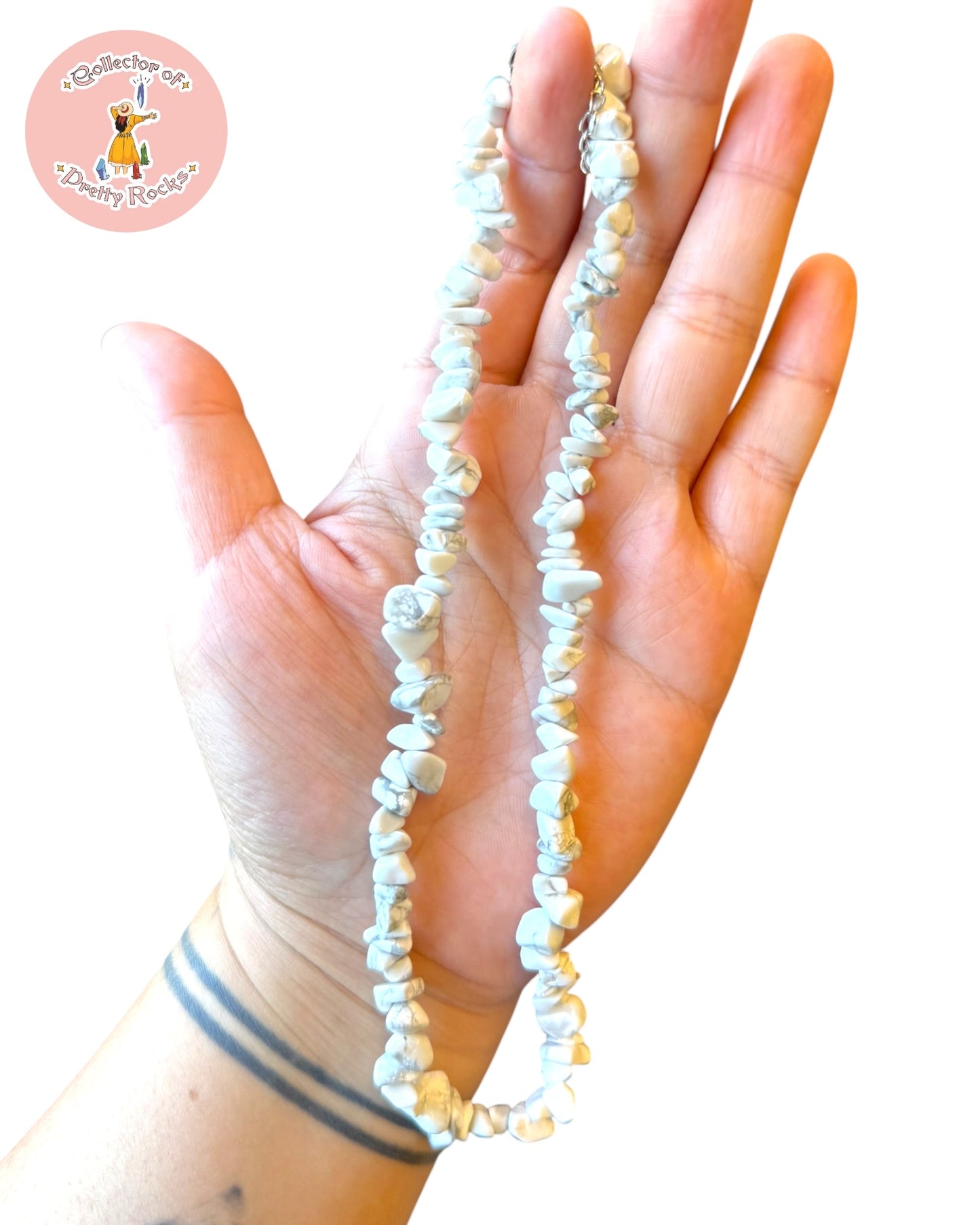 Gemstone Chip Beaded Necklace – Convertible Double Wrap Bracelet