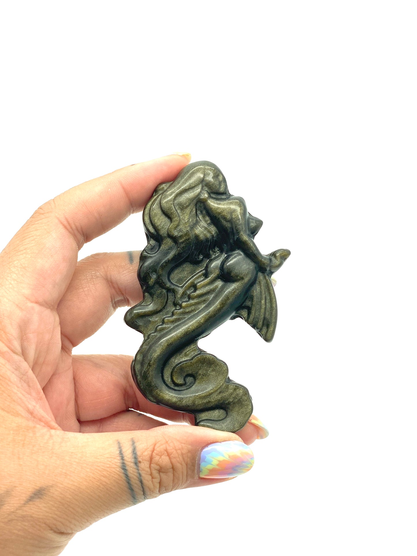 Golden Sheen Obsidian Mermaid 🧜♀️