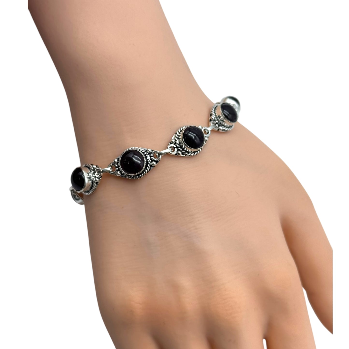 Garnet Alloy Bracelet 7”