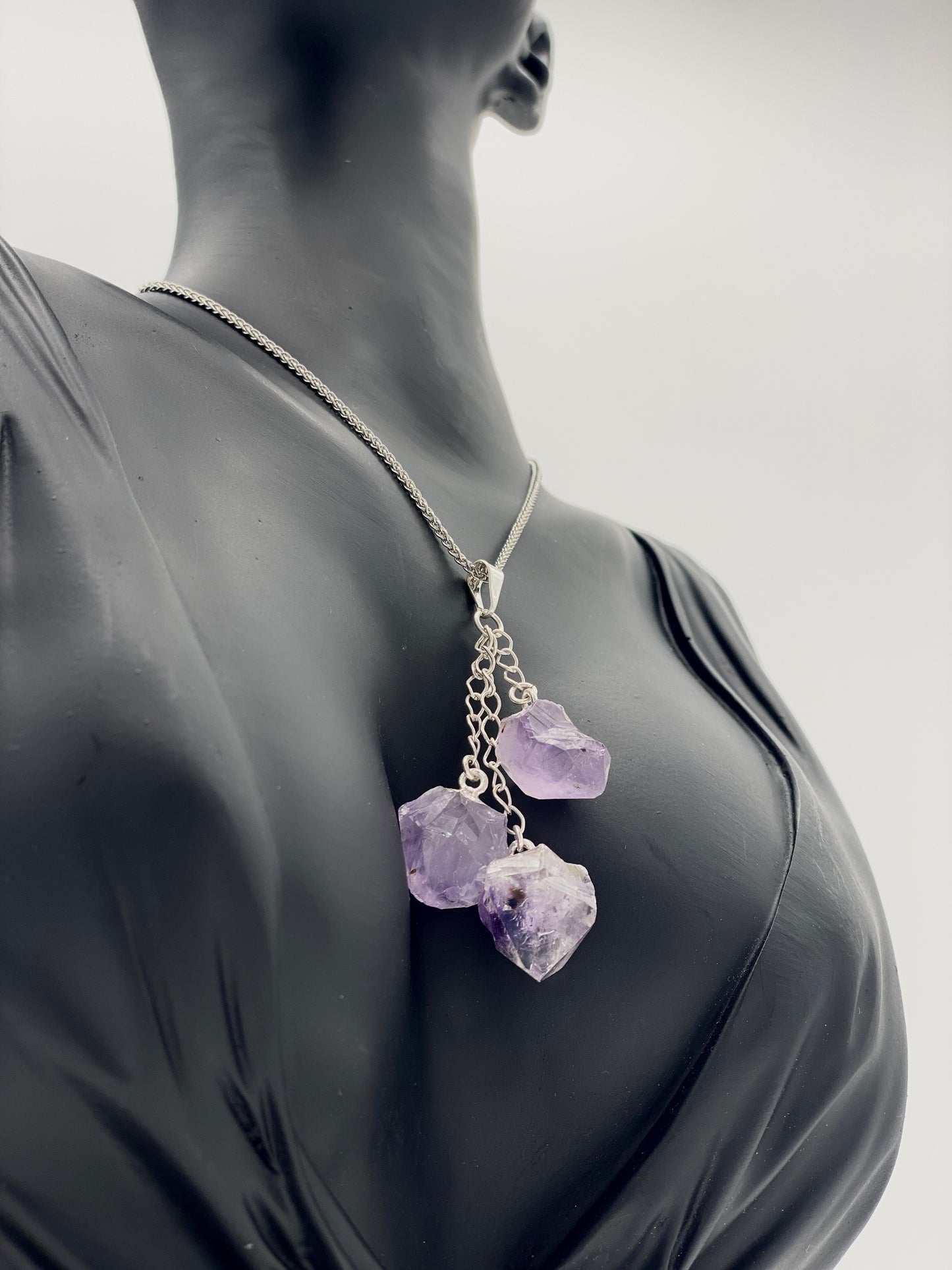 Amethyst Root Trio Necklace