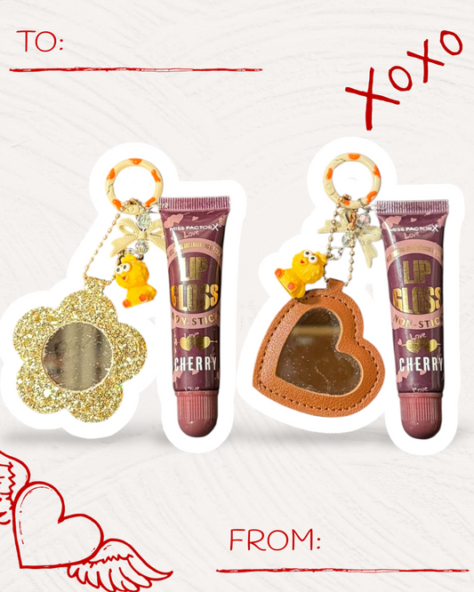 Kawaii Lip Gloss Keychain with Handmade Charm | Chic Gloss Bag Accessory 💄