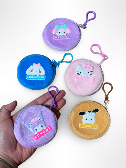 Round Fluffy Keychain Wallet