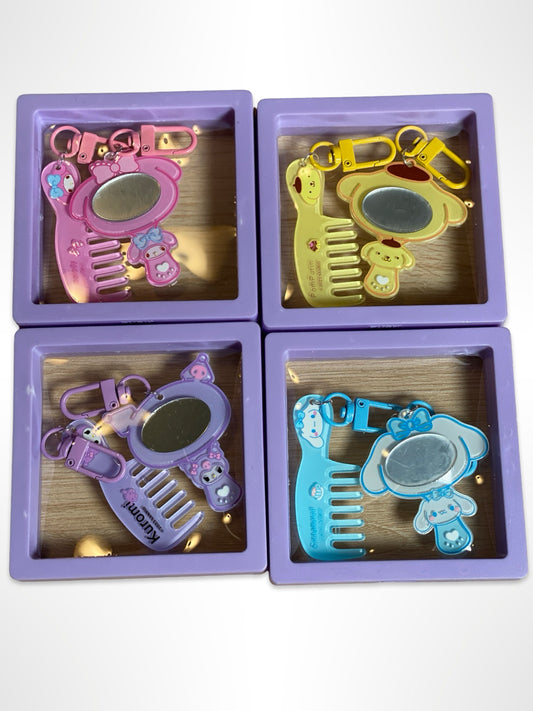 Sanrio Mirror and Comb Keychain