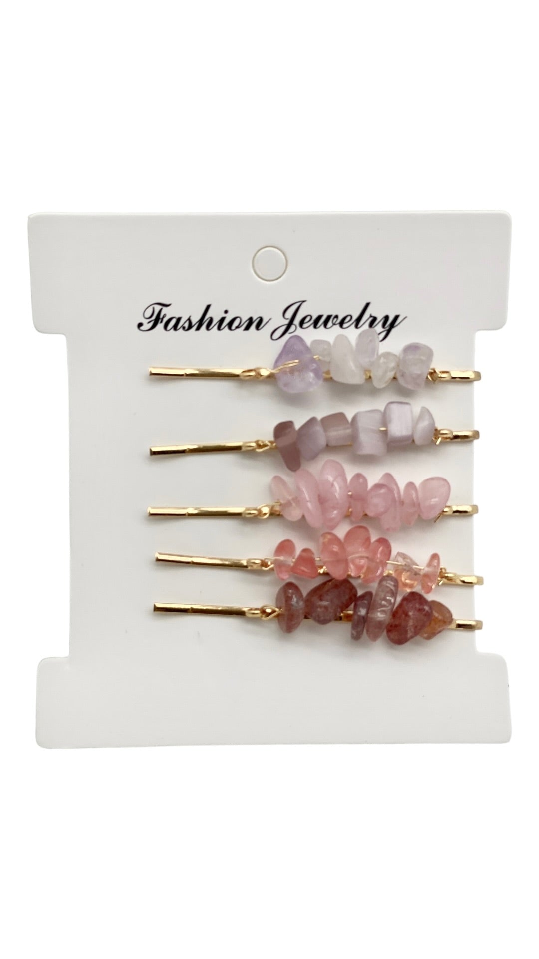 Natural Crystal Hair Clip Set