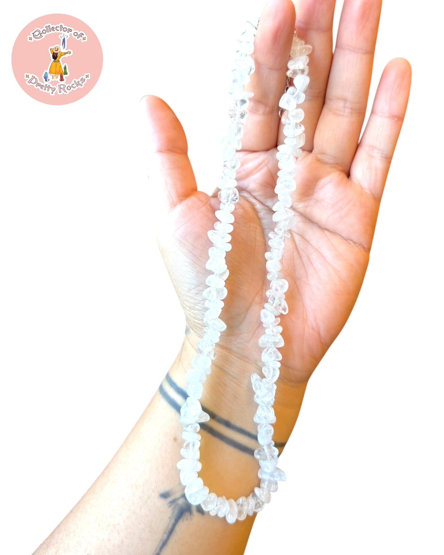 Gemstone Chip Beaded Necklace – Convertible Double Wrap Bracelet
