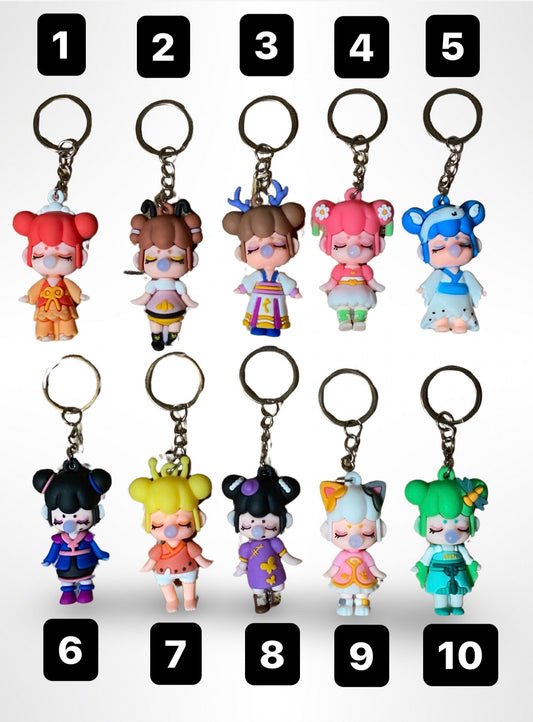 Cute Bubblegum Girl Keychain