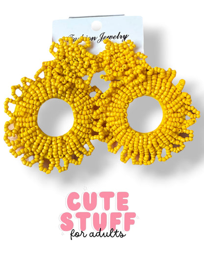 Hand-Beaded Dangling Earrings – 5 Vibrant Colorways