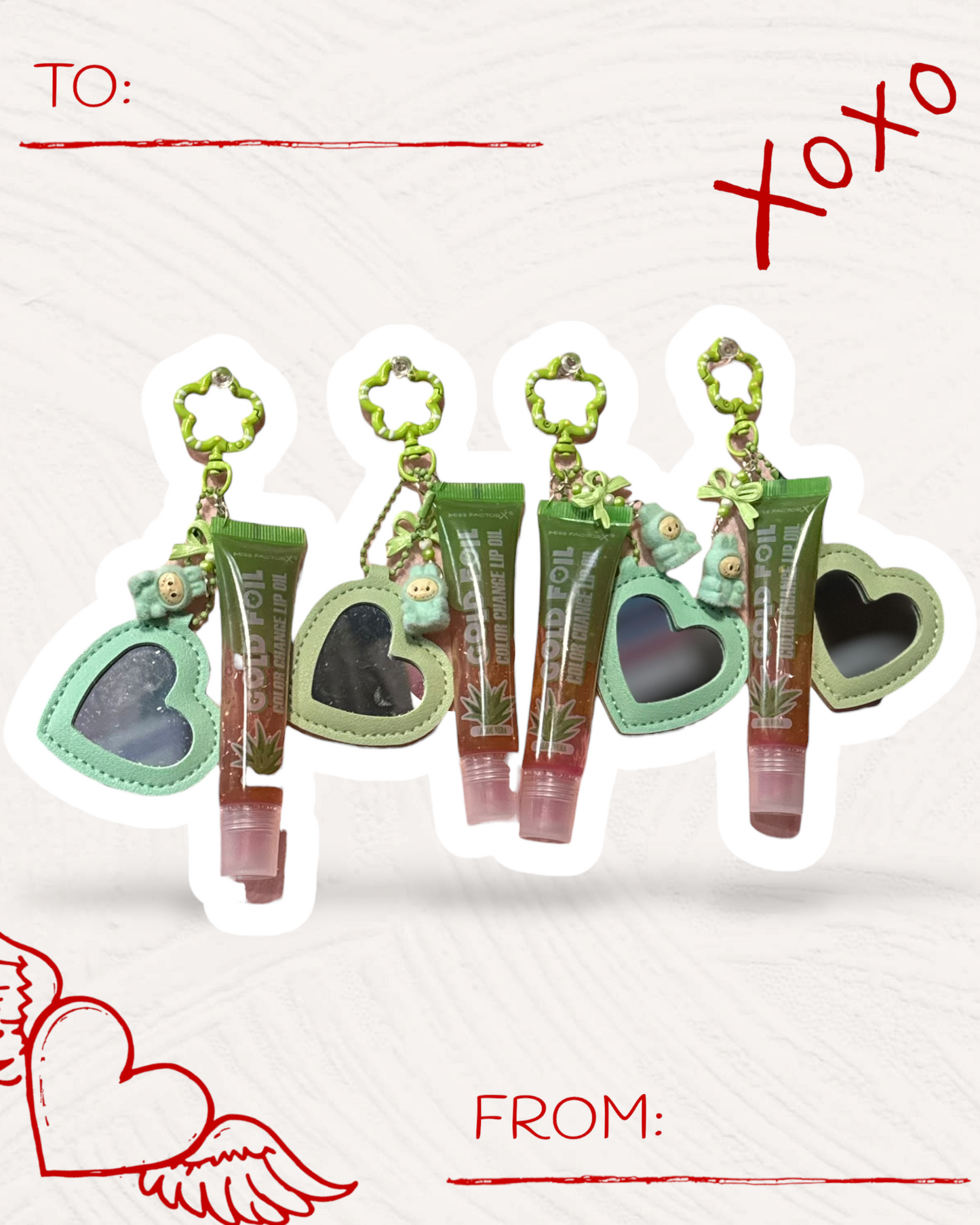 Kawaii Lip Oil Keychain with Handmade Charm | Cute Gloss Bag Charm & Phone Accessory
 💋