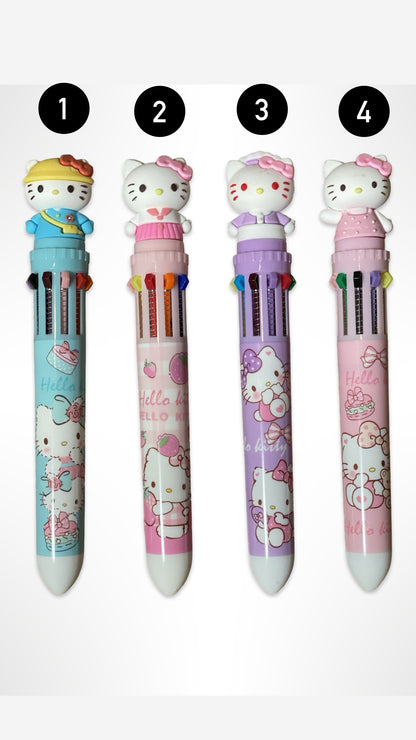 10-in-1 Multicolor Hello Kitty Pens