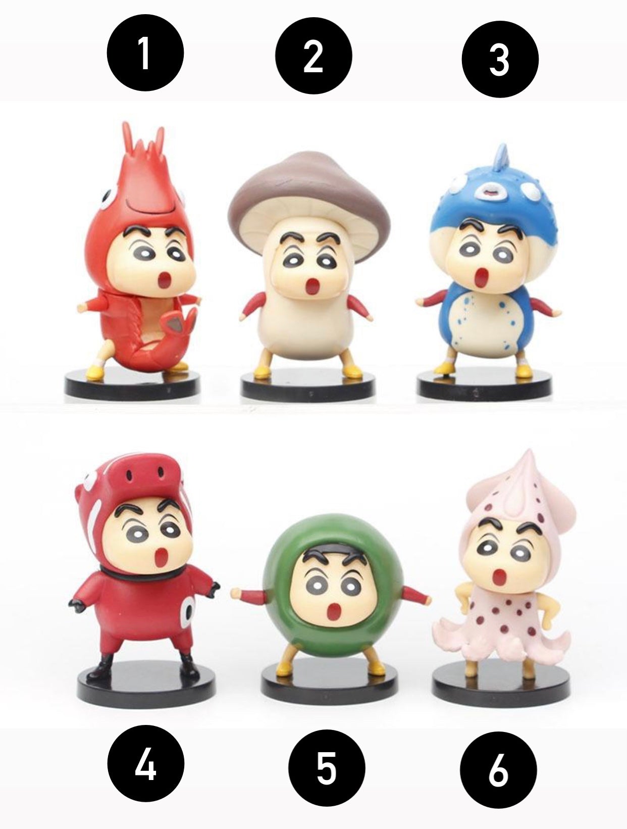 6pcs Crayon Shin-chan Figure