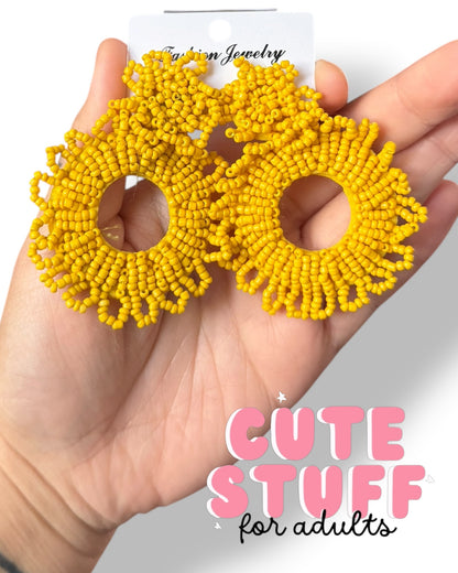 Hand-Beaded Dangling Earrings – 5 Vibrant Colorways