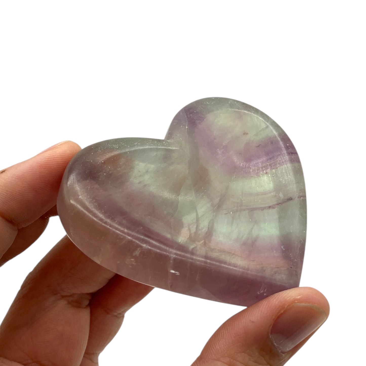 Purple & Green Fluorite Heart Bowl