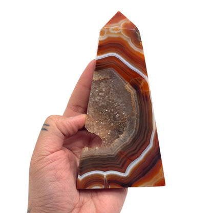 Druzy Carnelian Agate Tower