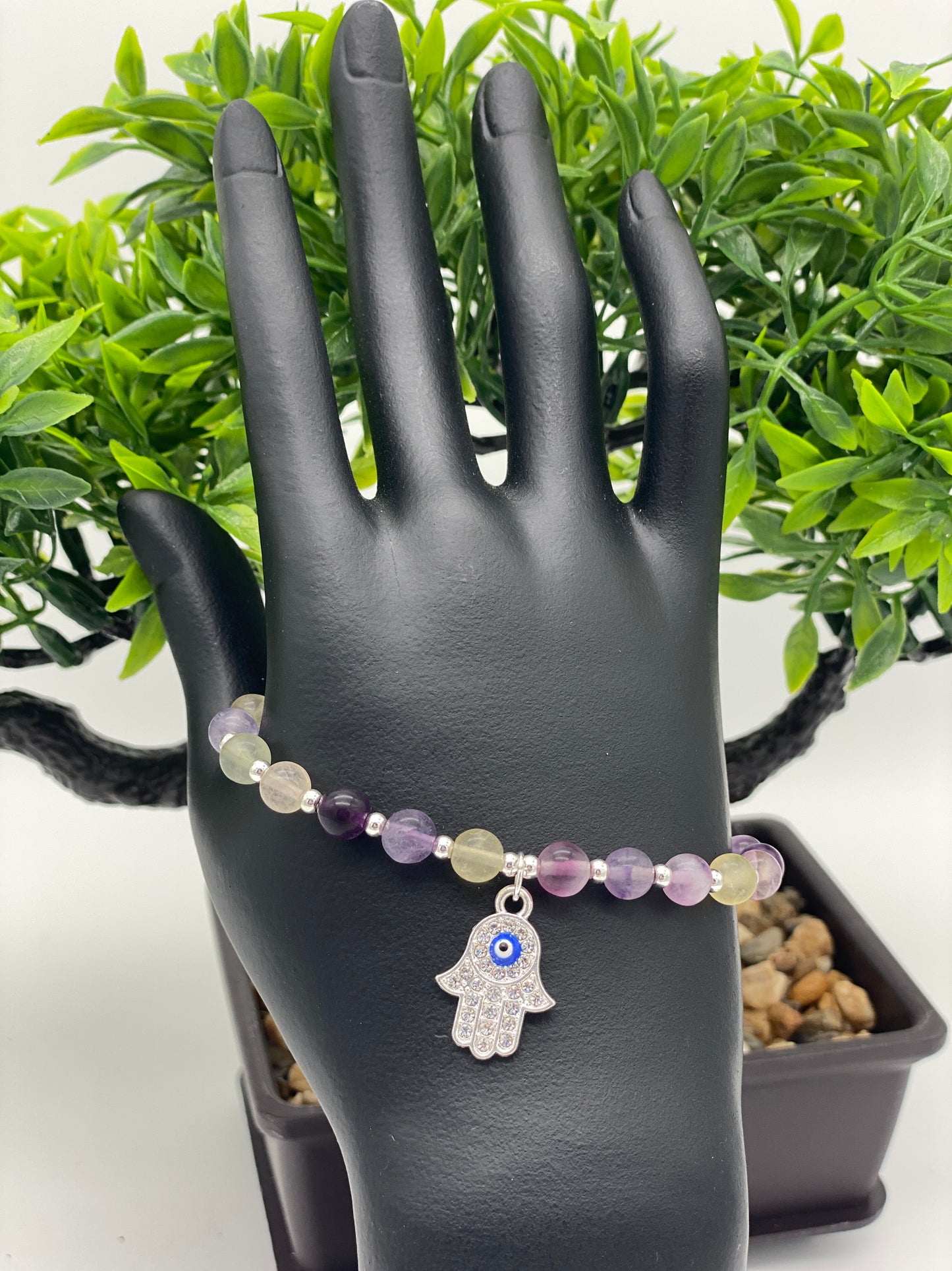 Hamsa 🪬 Crystal Charm Bracelets