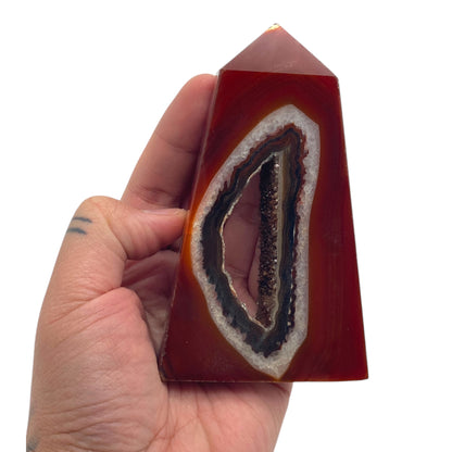 Druzy Carnelian Agate Tower