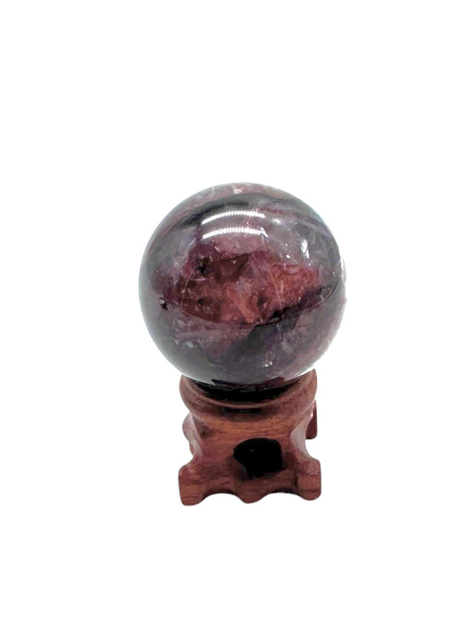 Fire Quartz with Hematite Sphere