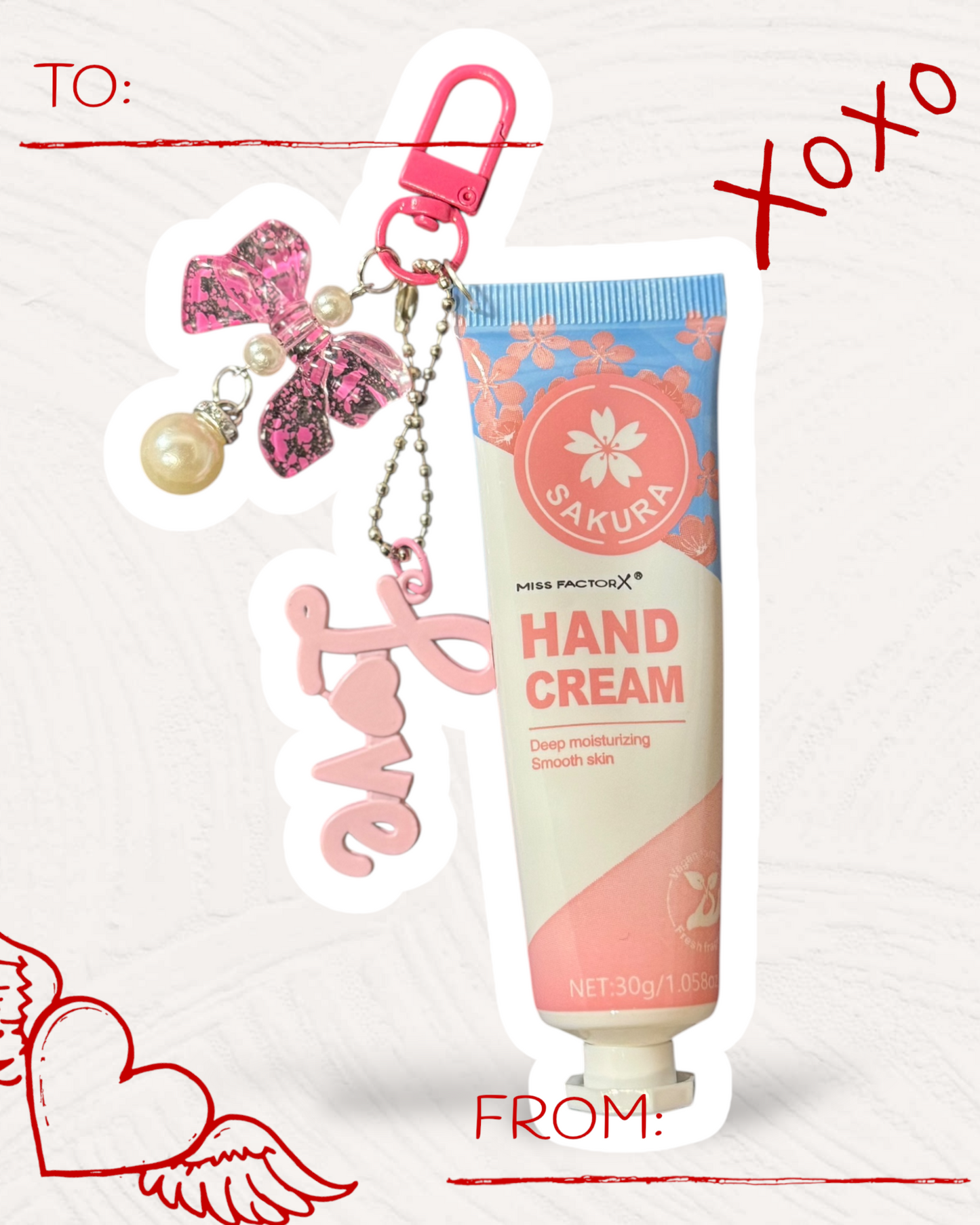 Kawaii Hand Cream Keychain with Handmade Charm | Chic Moisturizing Bag Accessory 🧴