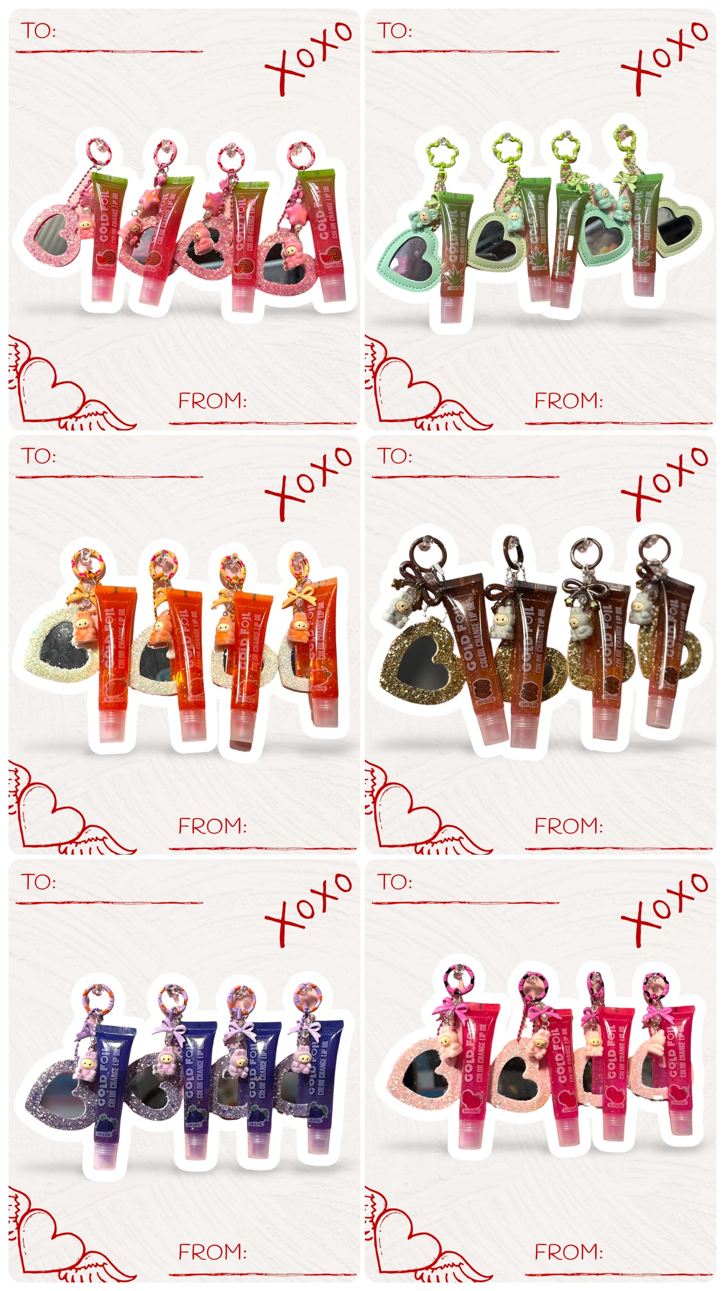 Kawaii Lip Oil Keychain with Handmade Charm | Cute Gloss Bag Charm & Phone Accessory
 💋