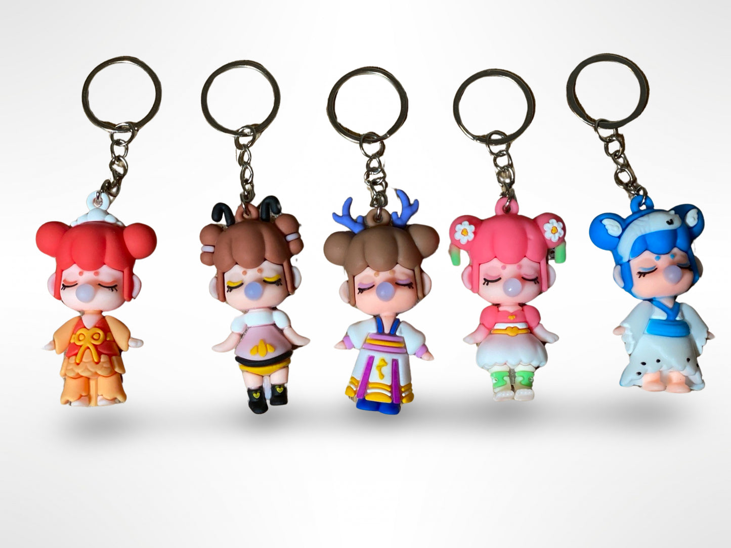 Cute Bubblegum Girl Keychain